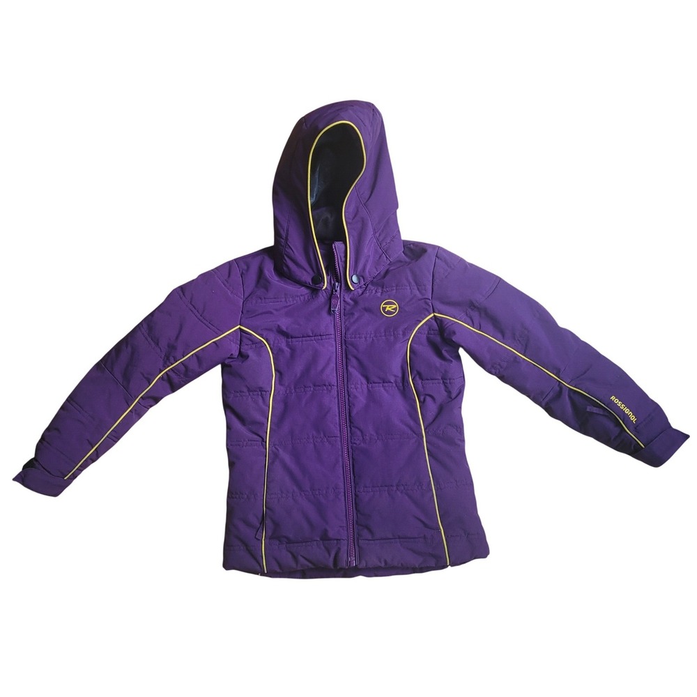 Rossignol Girls Purple Hooded Puffer Ski Jacket 8 Polydown‎